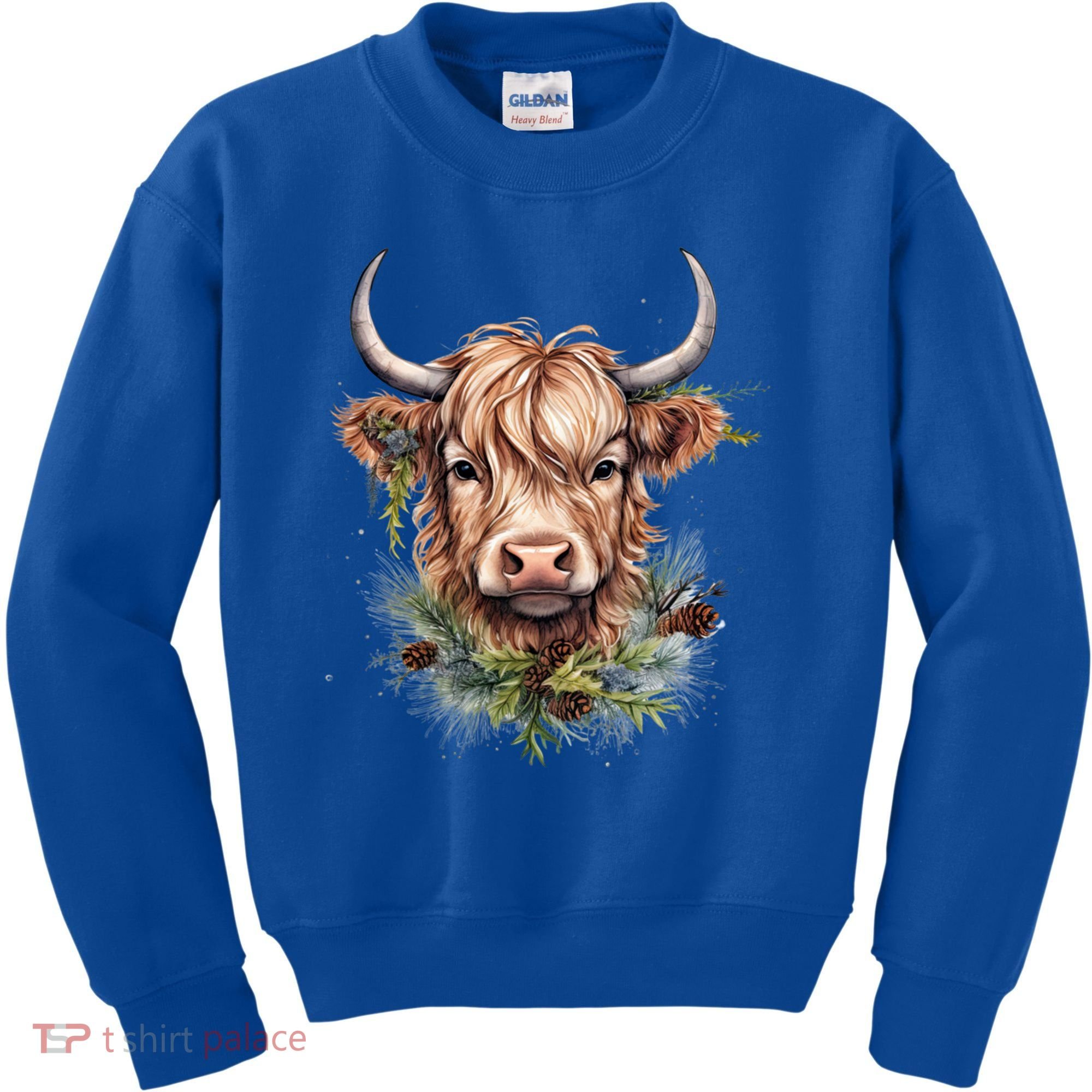 Scottish Highland Cow Cattle Hairy Cow Christmas Funny Gift Kids Sweatshirt