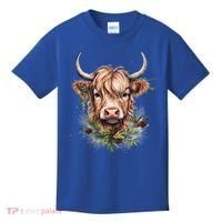 Scottish Highland Cow Cattle Hairy Cow Christmas Funny Gift Kids T-Shirt thumb 0