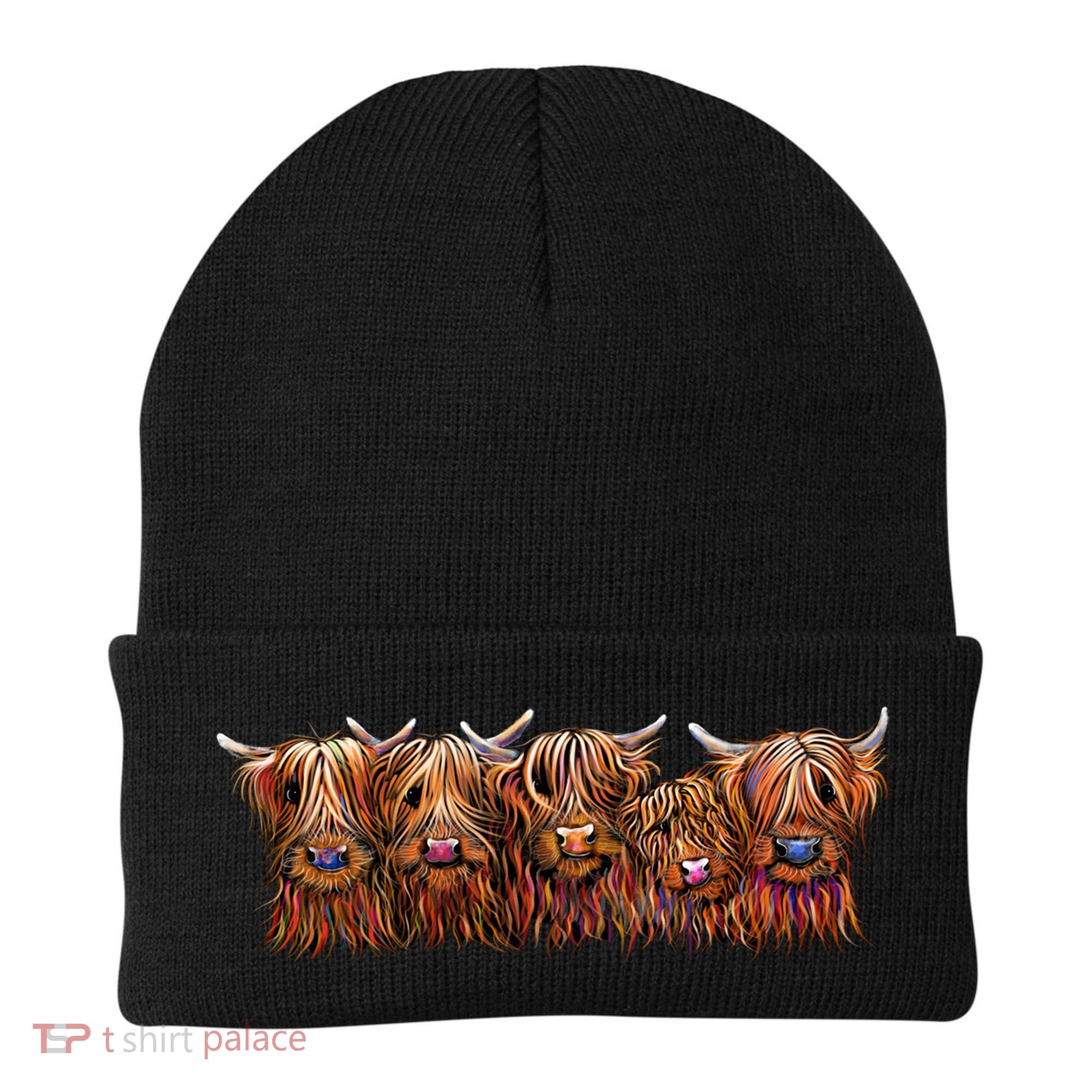 Scottish Highland Cows  The Happy Bunch Of Coos  Cute Gift Beanie