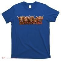 Scottish Highland Cows  The Happy Bunch Of Coos  Cute Gift T-Shirt thumb 0