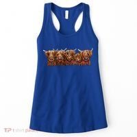 Scottish Highland Cows  The Happy Bunch Of Coos  Cute Gift Women's Tank Top thumb 0