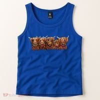Scottish Highland Cows  The Happy Bunch Of Coos  Cute Gift Tank Top thumb 2