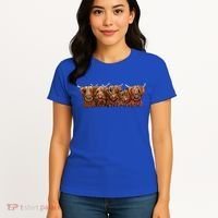 Scottish Highland Cows  The Happy Bunch Of Coos  Cute Gift Women's T-Shirt thumb 4