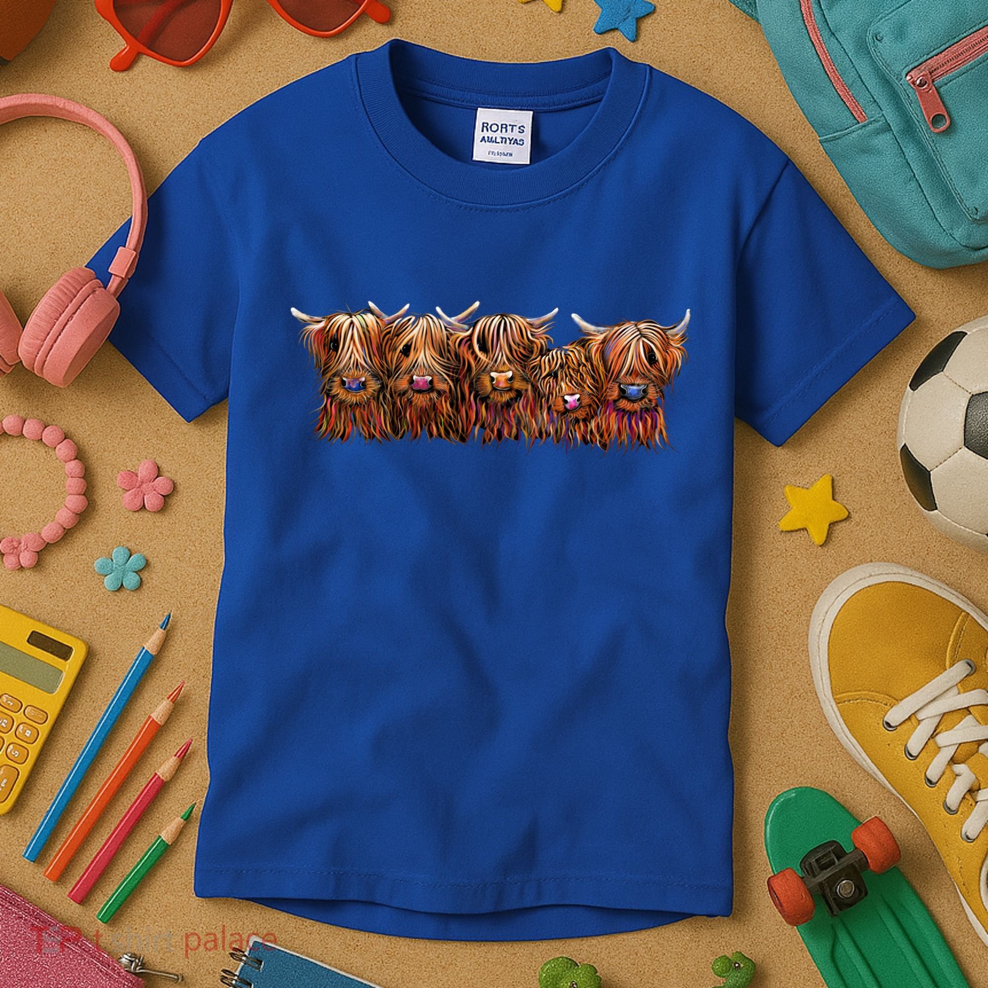 Scottish Highland Cows  The Happy Bunch Of Coos  Cute Gift Kids T-Shirt