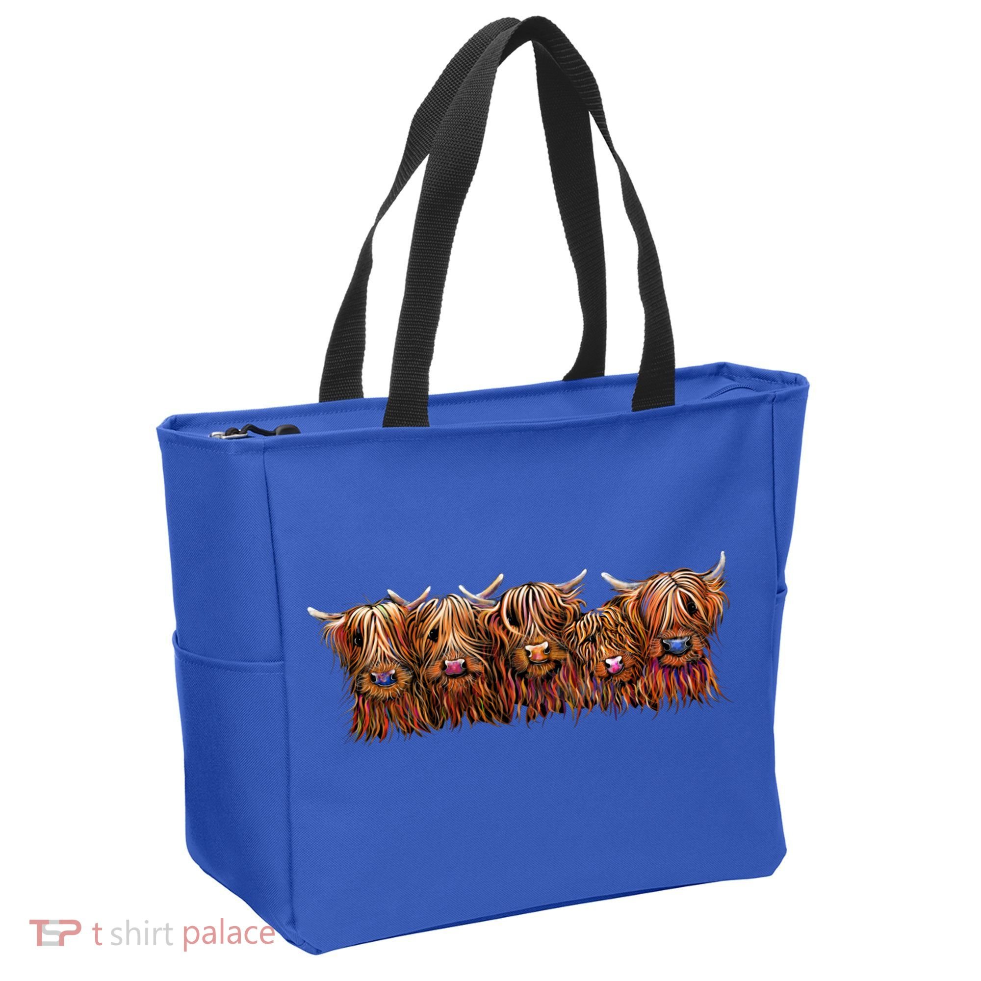 Scottish Highland Cows  The Happy Bunch Of Coos  Cute Gift Tote Bag