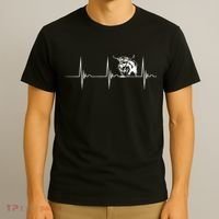 Scottish Highland Cow Heartbeat EKG Pulse Highlander Cow T-Shirt thumb 3