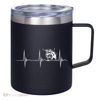 Scottish Highland Cow Heartbeat EKG Pulse Highlander Cow 12oz Stainless Steel Coffee Mug thumb 0
