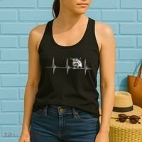 Scottish Highland Cow Heartbeat EKG Pulse Highlander Cow Women's Tank Top thumb 2