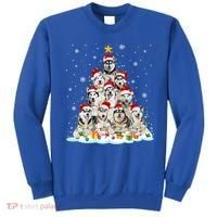 Siberian Husky Christmas Tree Dog Lights Pajamas Xmas Cool Gift Sweatshirt thumb 0