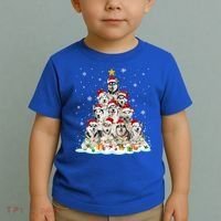 Siberian Husky Christmas Tree Dog Lights Pajamas Xmas Cool Gift Toddler T-Shirt thumb 2