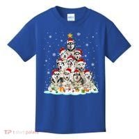 Siberian Husky Christmas Tree Dog Lights Pajamas Xmas Cool Gift Kids T-Shirt thumb 0