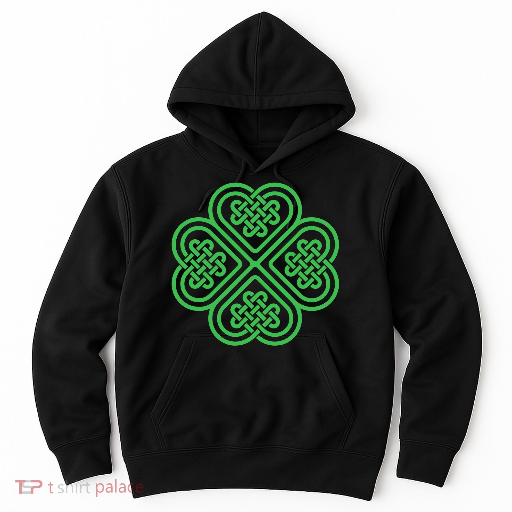 Shamrock Heart Celtic Knot Irish St. Patricks Day Hoodie