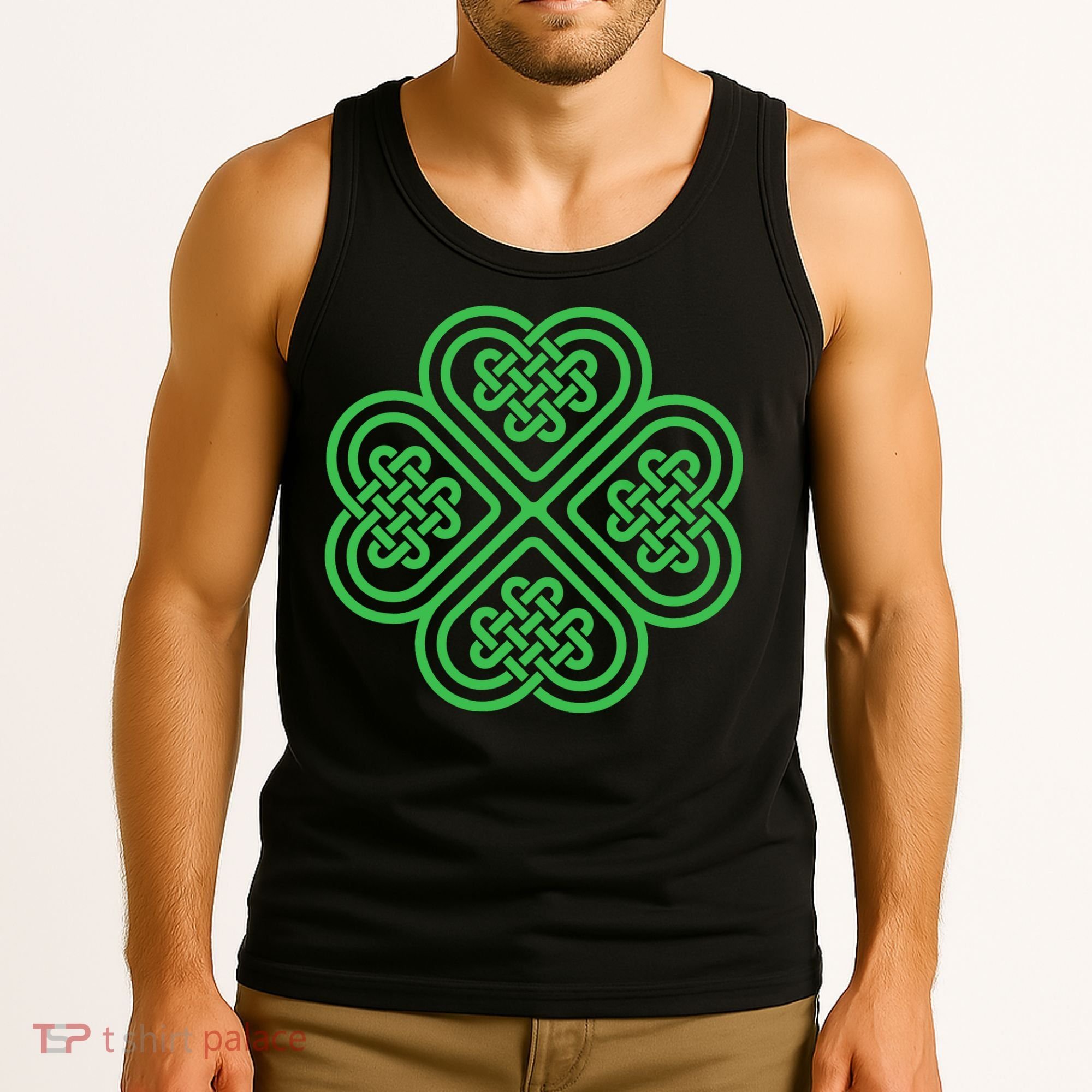 Shamrock Heart Celtic Knot Irish St. Patricks Day Tank Top