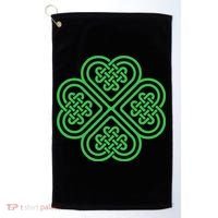 Shamrock Heart Celtic Knot Irish St. Patricks Day Golf Towel thumb 0