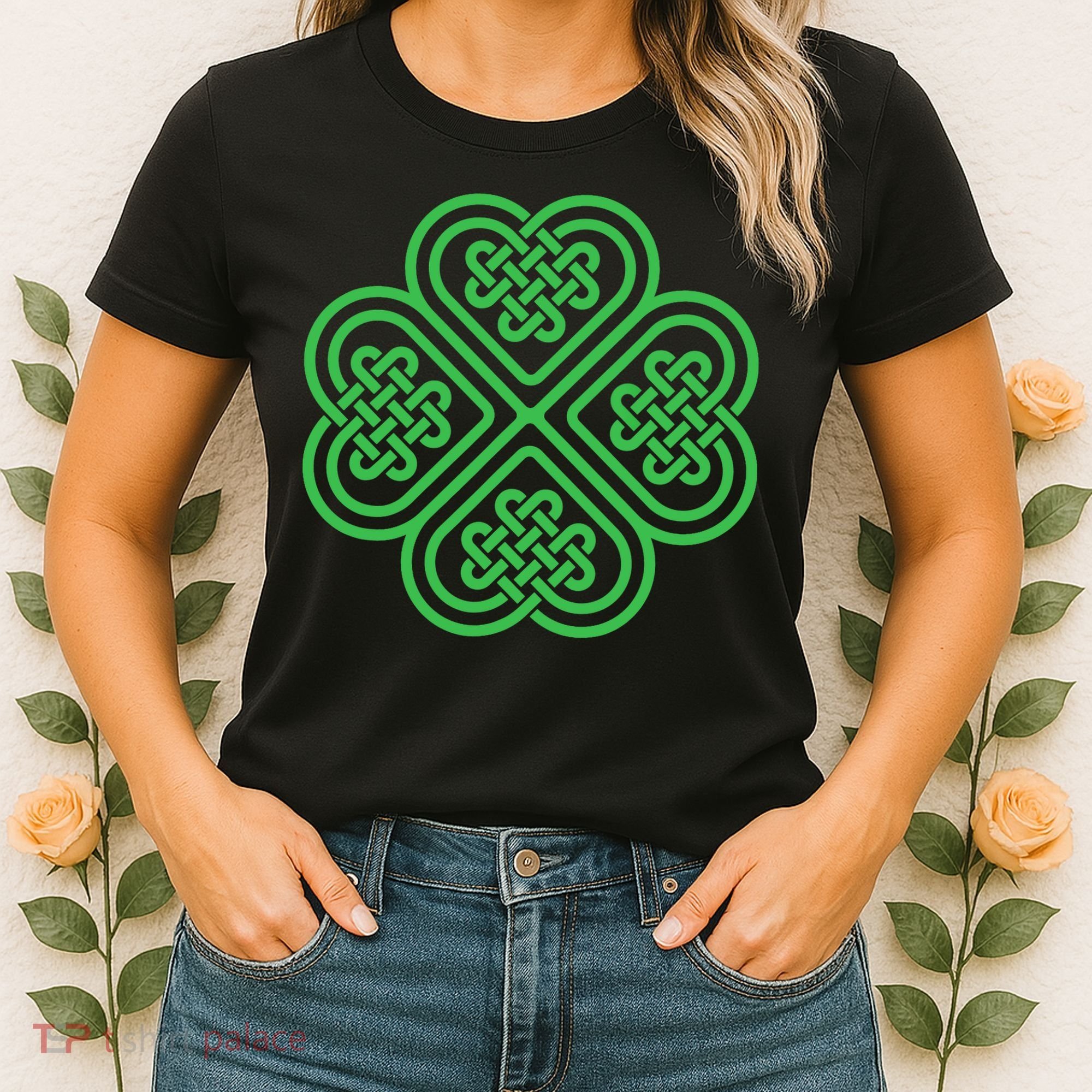 Shamrock Heart Celtic Knot Irish St. Patricks Day Women's T-Shirt