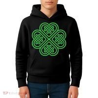 Shamrock Heart Celtic Knot Irish St. Patricks Day Kids Hoodie thumb 4
