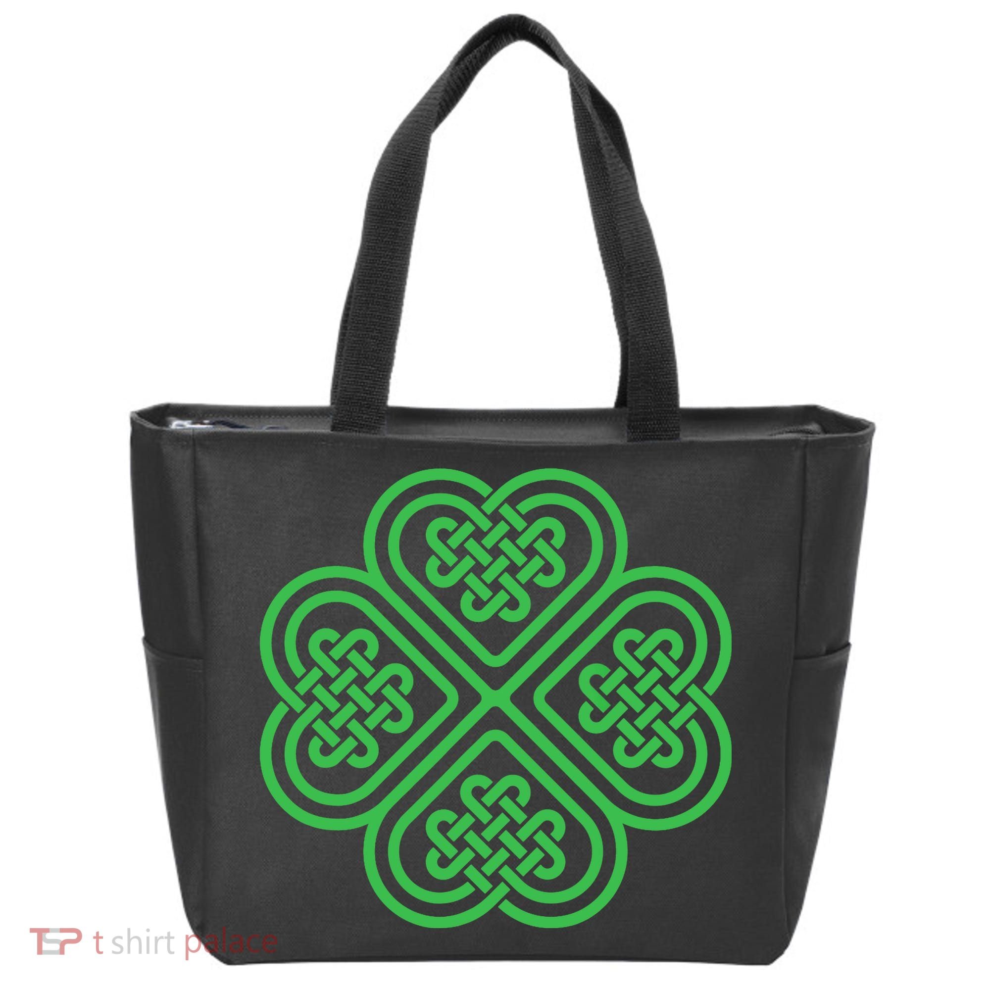 Shamrock Heart Celtic Knot Irish St. Patricks Day Tote Bag