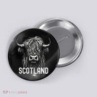Scottish Highland Cow Scotland Trip Button thumb 0