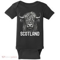 Scottish Highland Cow Scotland Trip Baby Bodysuit thumb 0