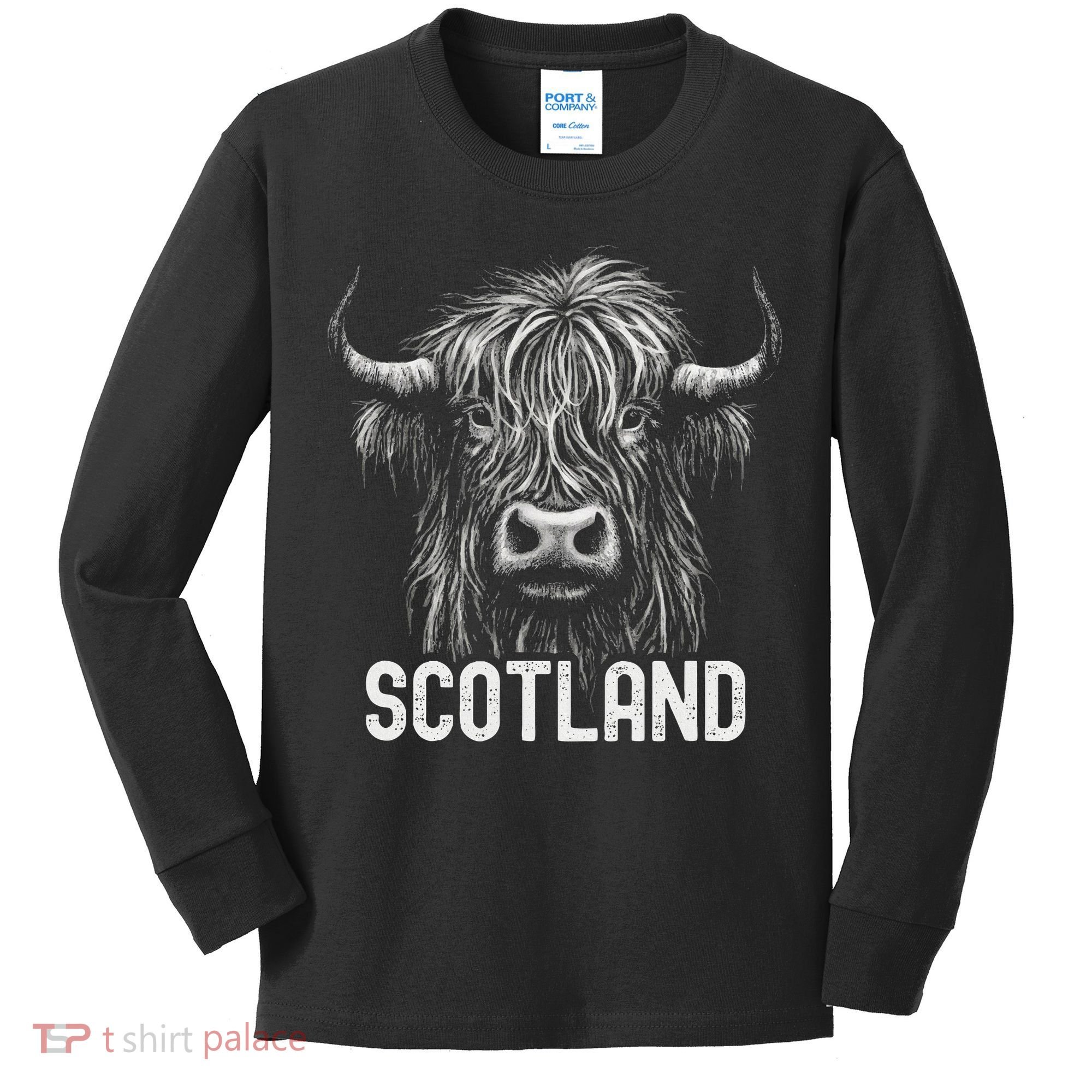 Scottish Highland Cow Scotland Trip Kids Long Sleeve Shirt