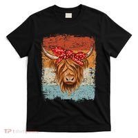 Scottish Highland Cow Cattle Hairy Cow Flowers Woman T-Shirt thumb 0