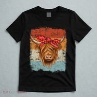 Scottish Highland Cow Cattle Hairy Cow Flowers Woman T-Shirt thumb 5