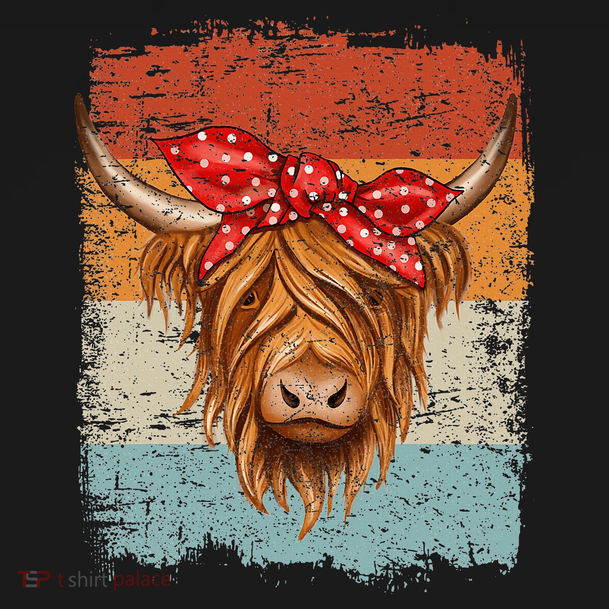 Scottish Highland Cow Cattle Hairy Cow Flowers Woman Mousepad