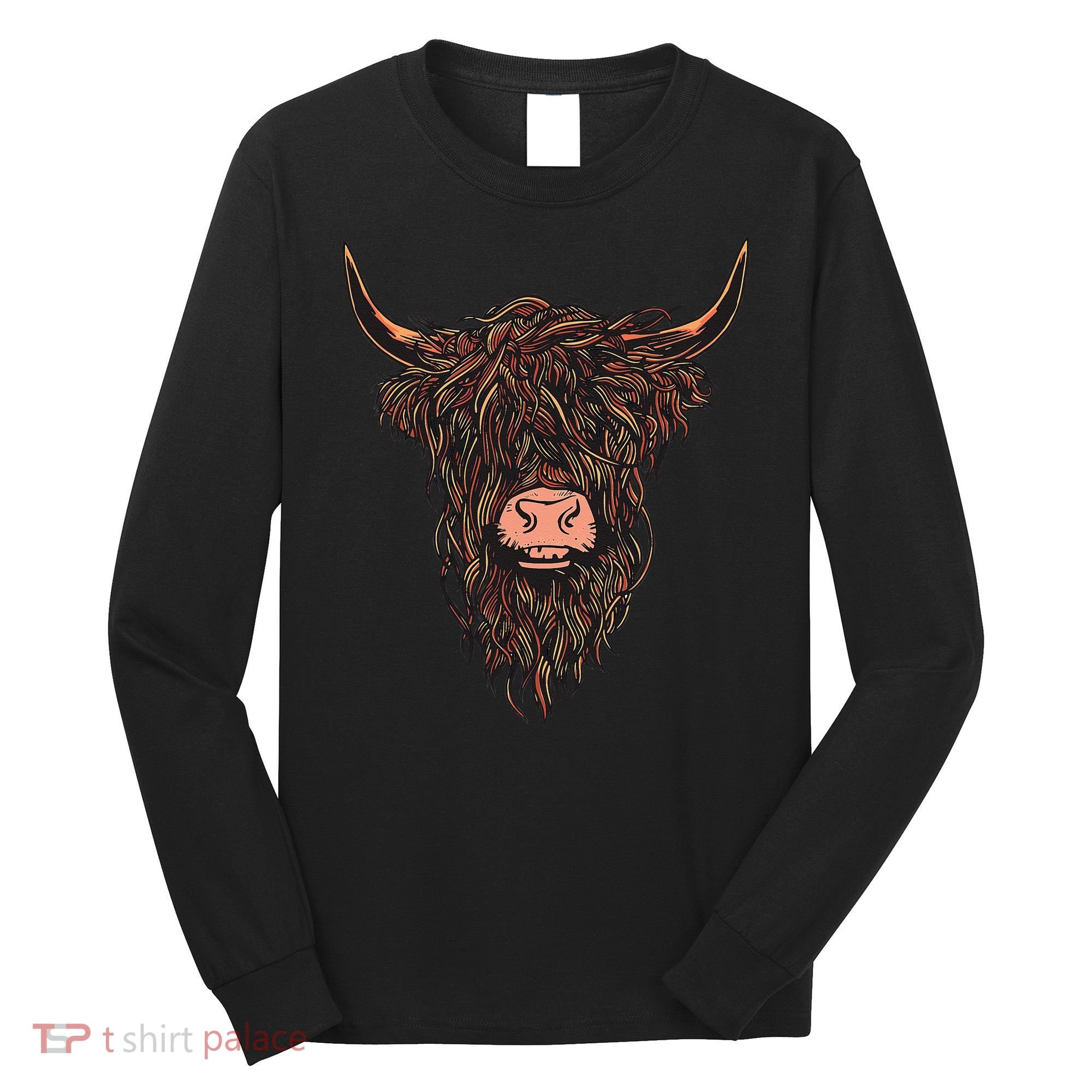 Scottish Highland Cattle Hairy Cow Breeders Farmer Farm Gift Long Sleeve Shirt
