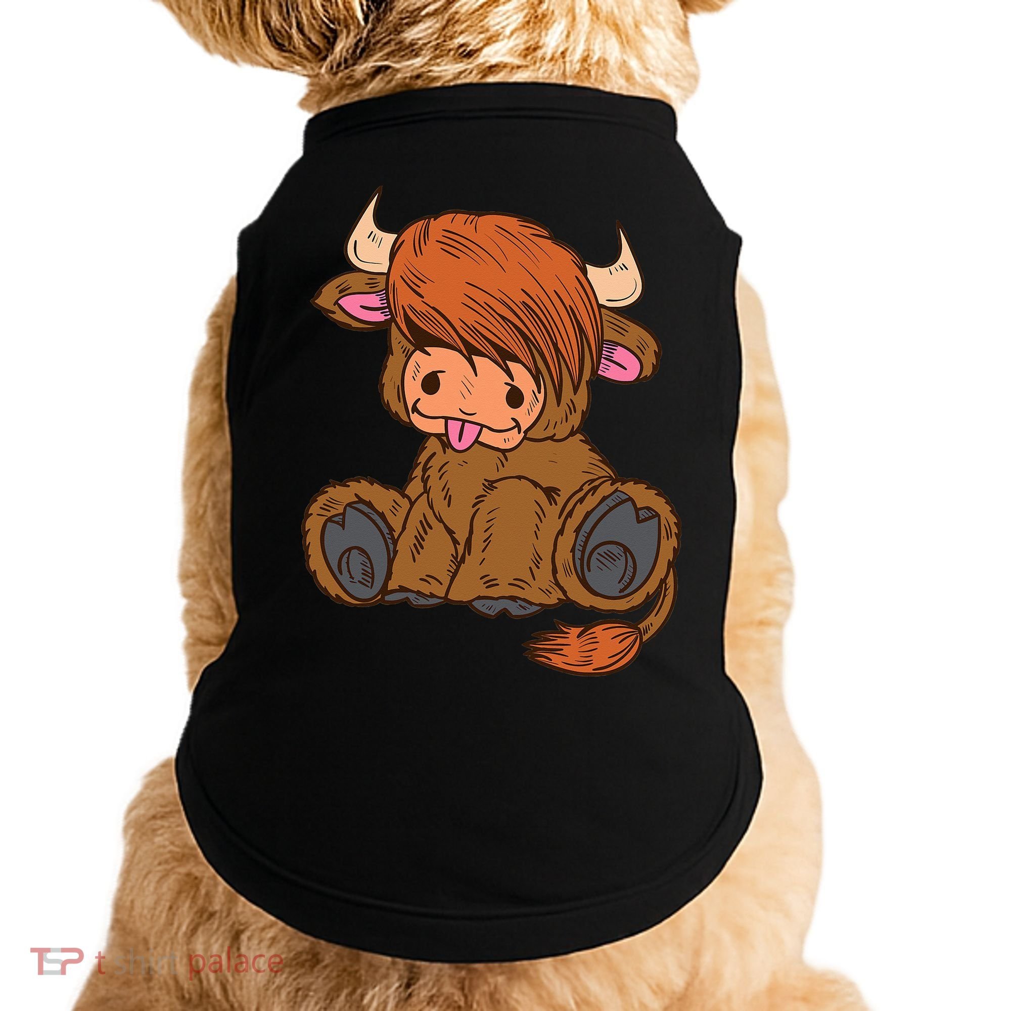 Scottish Highland Cow Lover Cute Cow Highland Cow Doggie Tank