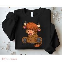Scottish Highland Cow Lover Cute Cow Highland Cow Sweatshirt thumb 2