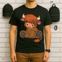 Scottish Highland Cow Lover Cute Cow Highland Cow T-Shirt thumb 6