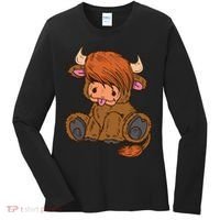 Scottish Highland Cow Lover Cute Cow Highland Cow Women's Long Sleeve Shirt thumb 0