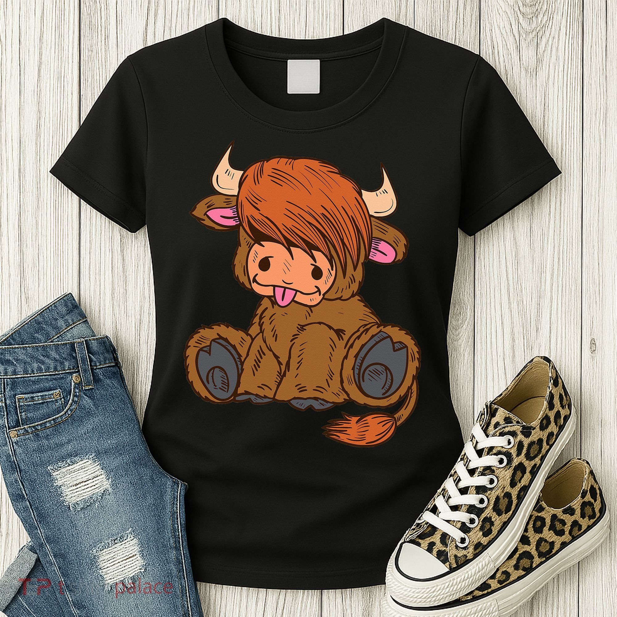 Scottish Highland Cow Lover Cute Cow Highland Cow Women's T-Shirt