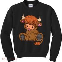 Scottish Highland Cow Lover Cute Cow Highland Cow Kids Sweatshirt thumb 0
