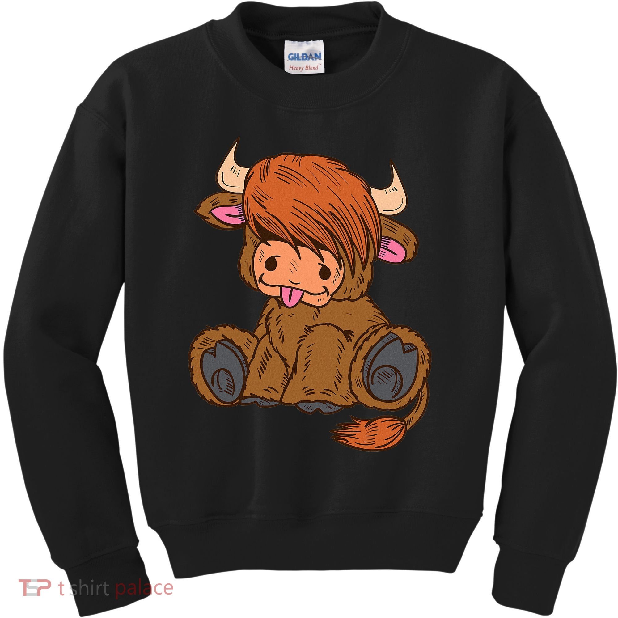 Scottish Highland Cow Lover Cute Cow Highland Cow Kids Sweatshirt