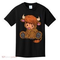 Scottish Highland Cow Lover Cute Cow Highland Cow Kids T-Shirt thumb 0
