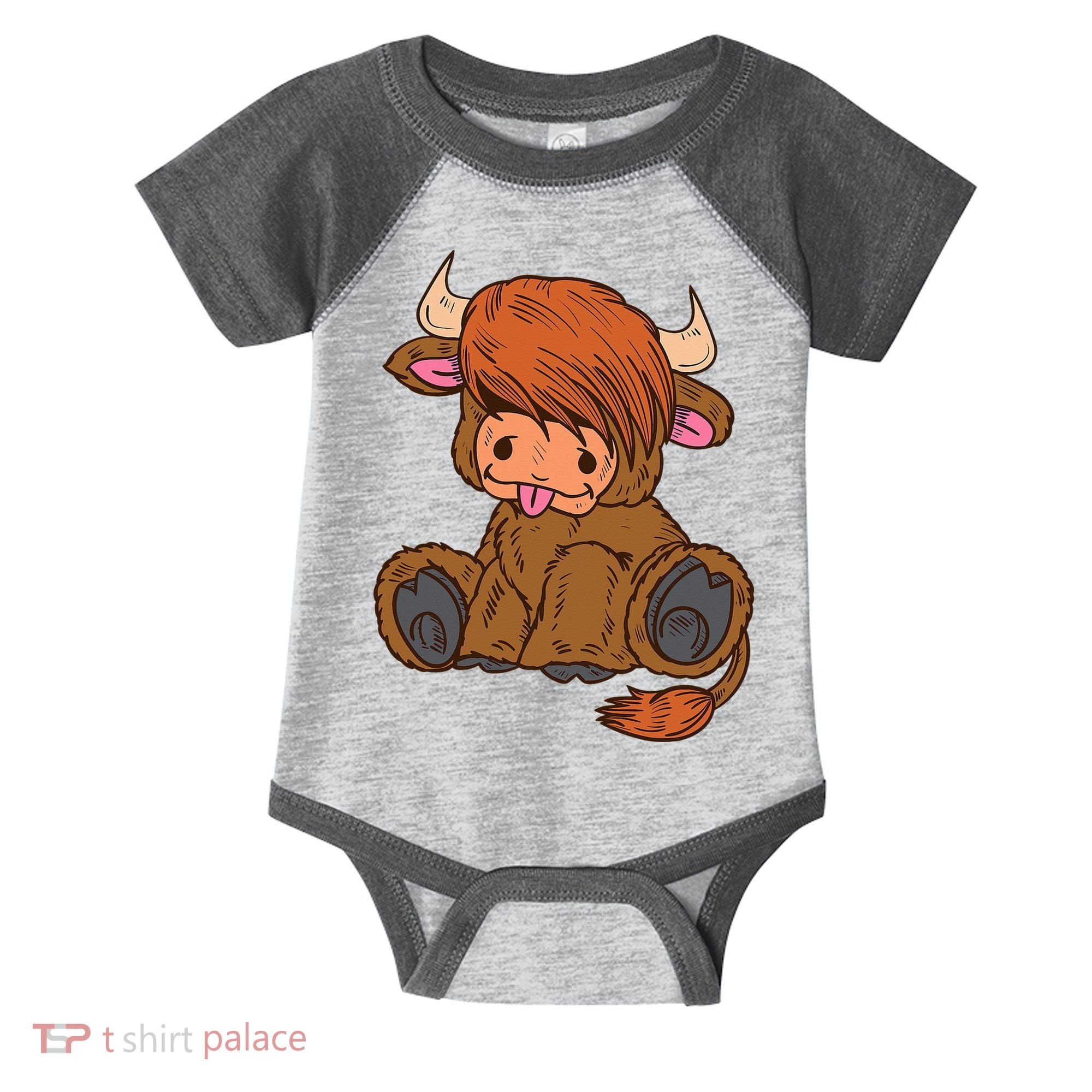 Scottish Highland Cow Lover Cute Cow Highland Cow Infant Baby Jersey Bodysuit