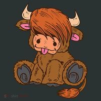 Scottish Highland Cow Lover Cute Cow Highland Cow Infant Baby Jersey Bodysuit thumb 2