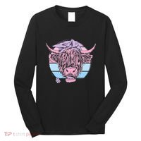 Scottish Highland Cow Cattle Hairy Cow Flowers Woman Long Sleeve Shirt thumb 0