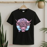 Scottish Highland Cow Cattle Hairy Cow Flowers Woman T-Shirt thumb 2
