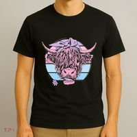 Scottish Highland Cow Cattle Hairy Cow Flowers Woman T-Shirt thumb 3