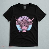 Scottish Highland Cow Cattle Hairy Cow Flowers Woman T-Shirt thumb 5