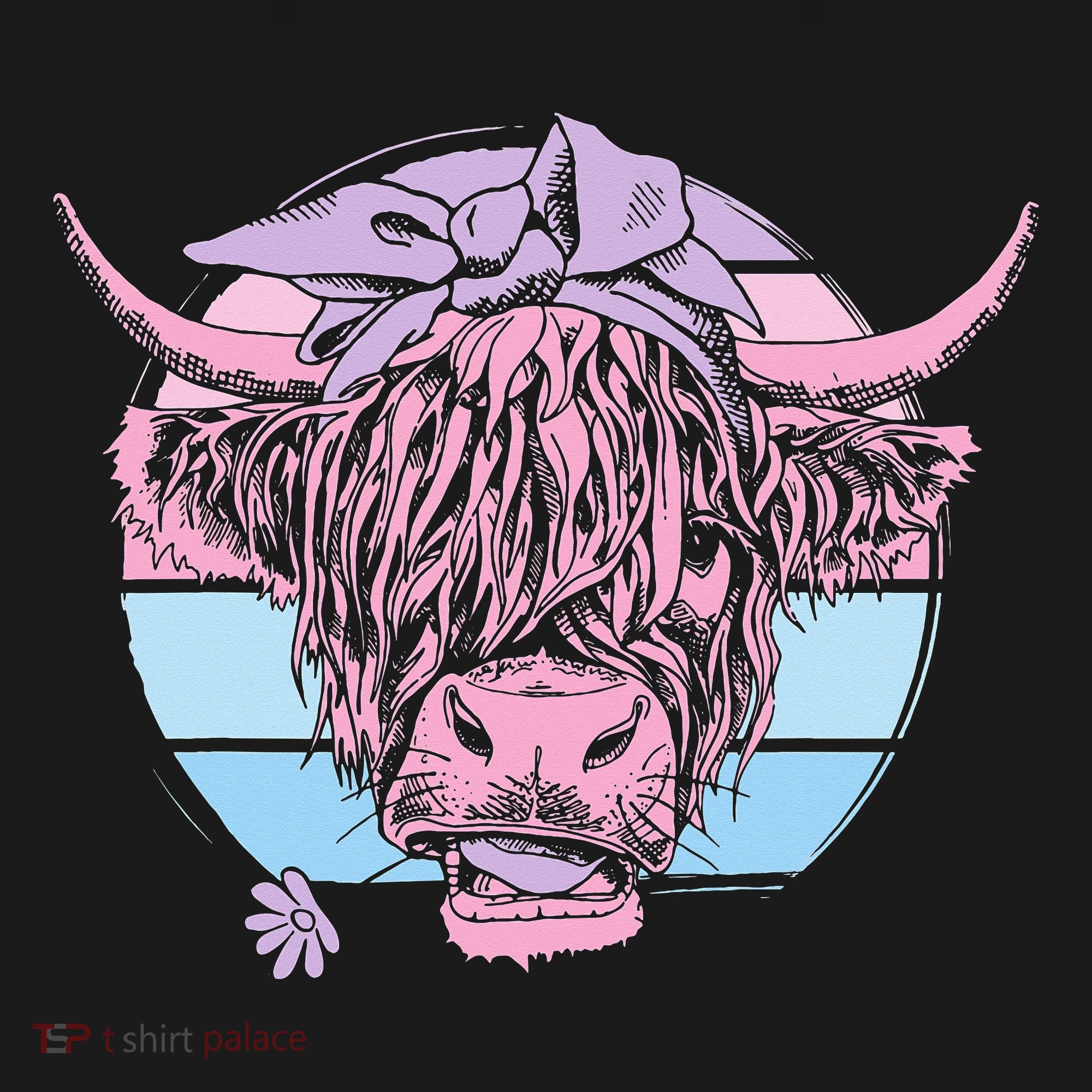 Scottish Highland Cow Cattle Hairy Cow Flowers Woman Bucket Hat