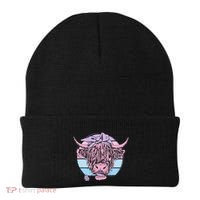 Scottish Highland Cow Cattle Hairy Cow Flowers Woman Beanie thumb 0