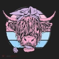 Scottish Highland Cow Cattle Hairy Cow Flowers Woman Beanie thumb 2