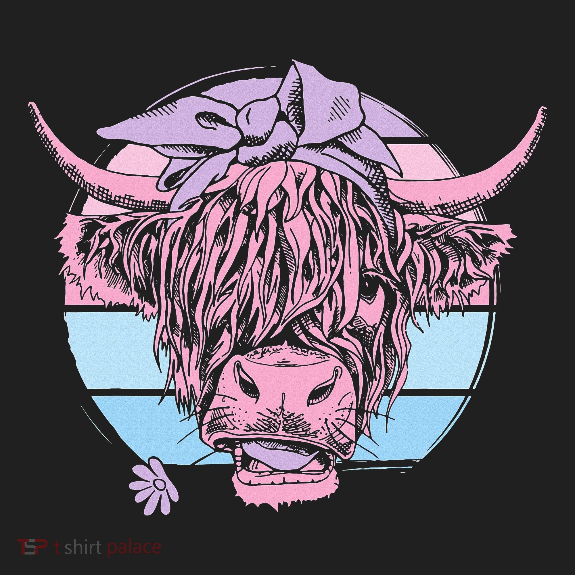 Scottish Highland Cow Cattle Hairy Cow Flowers Woman Beanie