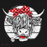 Scottish Highland Cow Cattle Hairy Cow Flowers Woman Long Sleeve Shirt thumb 2