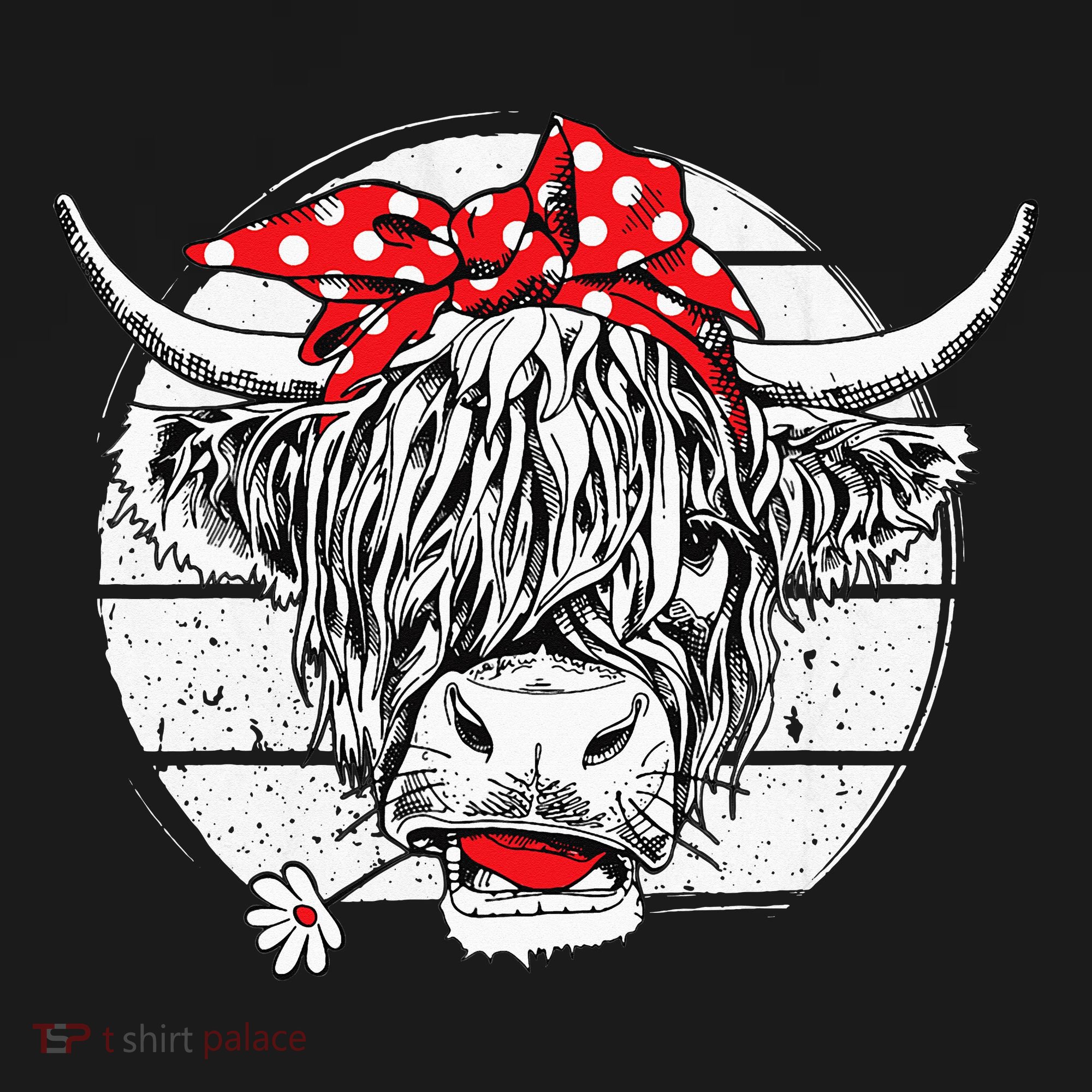 Scottish Highland Cow Cattle Hairy Cow Flowers Woman Sweatshirt