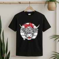 Scottish Highland Cow Cattle Hairy Cow Flowers Woman T-Shirt thumb 2