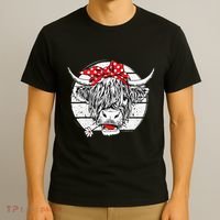 Scottish Highland Cow Cattle Hairy Cow Flowers Woman T-Shirt thumb 3